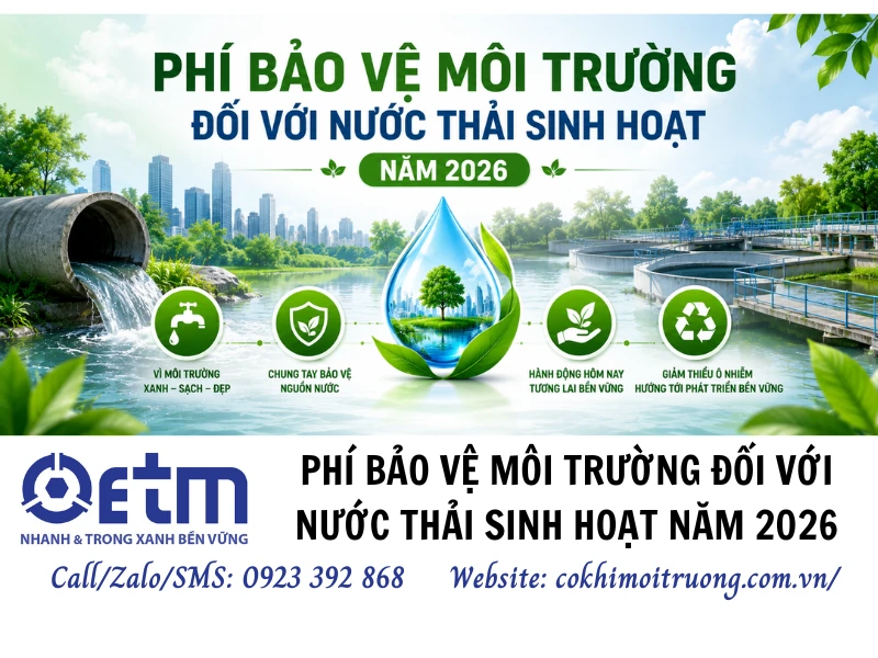 Phí bảo vệ môi trường đối với nước thải sinh hoạt năm 2026