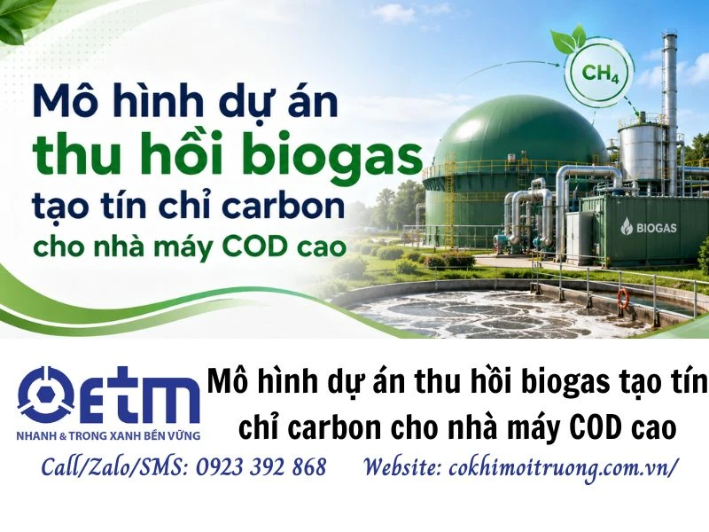Mô hình dự án thu hồi biogas tạo tín chỉ carbon cho nhà máy COD cao