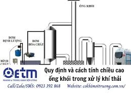 Quy định và cách tính chiều cao ống khói trong xử lý khí thải