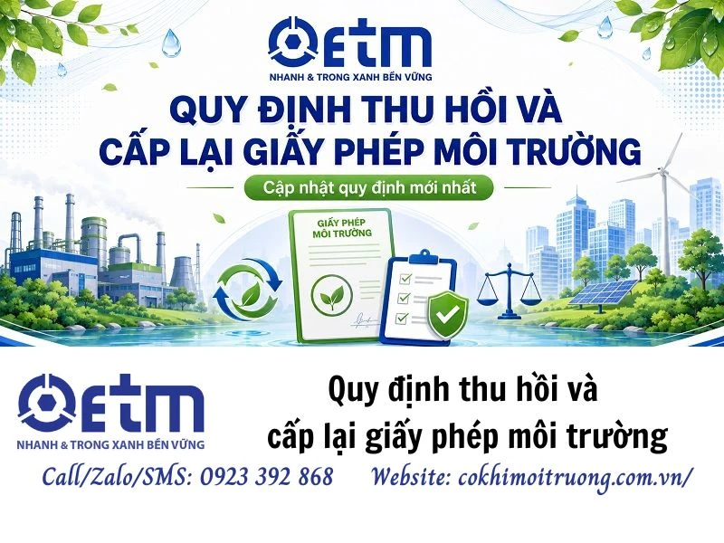 Quy định thu hồi và cấp lại giấy phép môi trường mới nhất
