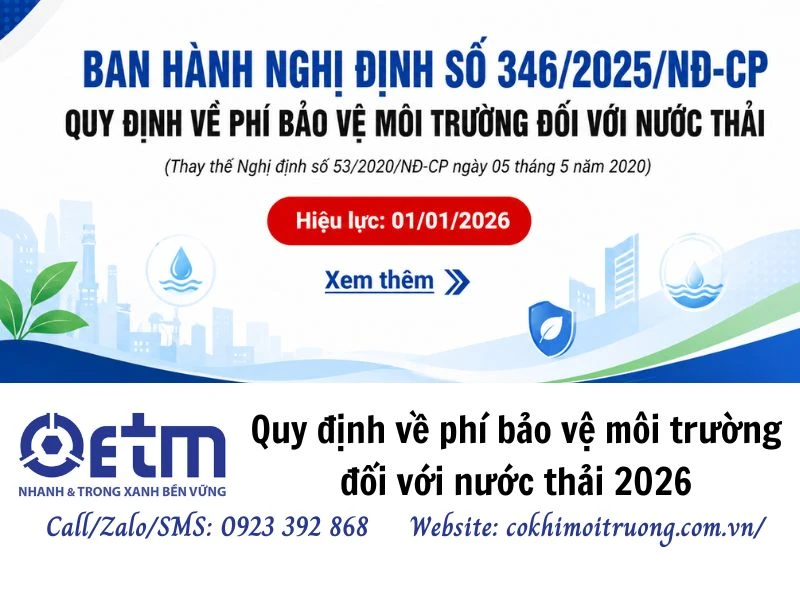 Quy định về phí bảo vệ môi trường đối với nước thải 2026